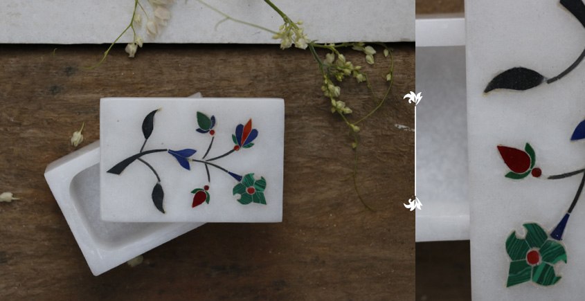 तराश ☘ Rectangle box white color inlay ☘ 11