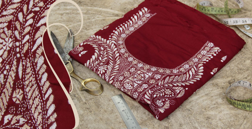 katha work dress material