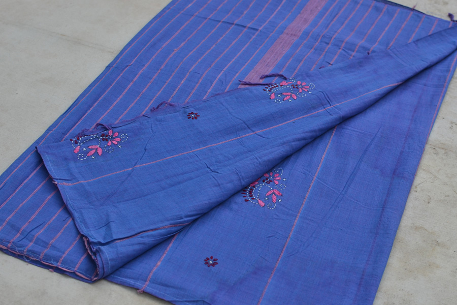 Mirch Masala ☙ Embroidered . Cotton Saree  ☙ F