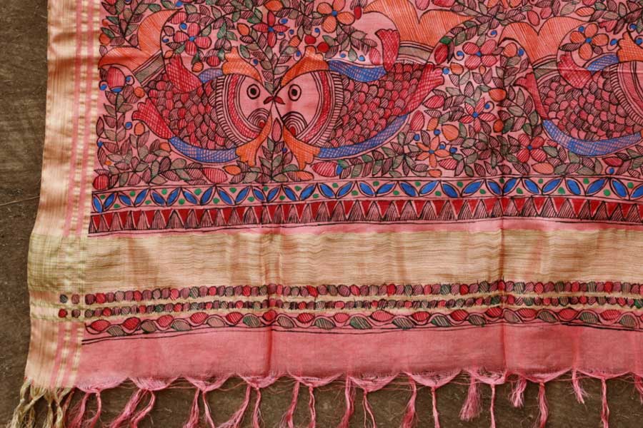 Madhulika ❁ Eri Silk Madhubani Dupatta ❁ 16