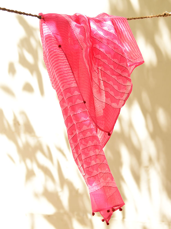 फुहार / Fuhar ✾ Block Printed . Kota Doriya Stole ✾ 42