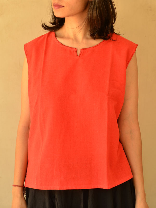 shop orange cotton top