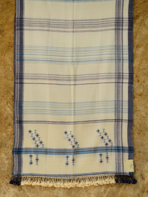 Urvashi ~  Handwoven stole { Bamboo Fiber + Cotton } B