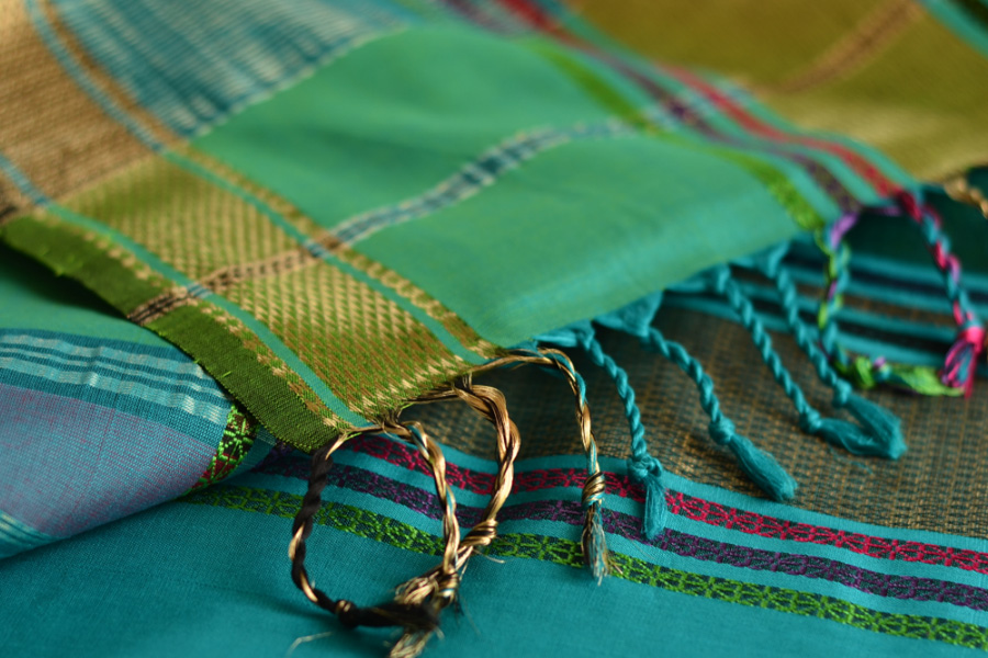 shop maheshwari silk saree - green 