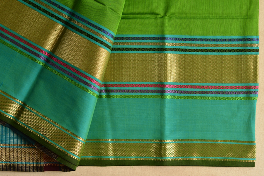 shop maheshwari silk saree - green 