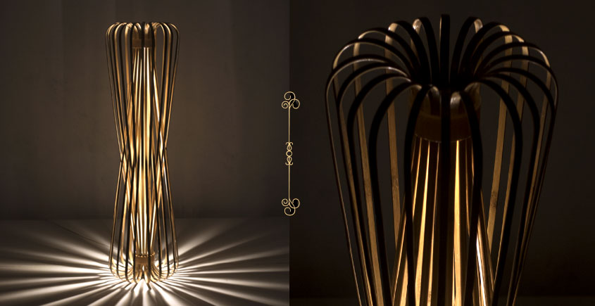 Infinity - Tall - Natural Lacquer ☙ Bamboo . Floor lamp - 6