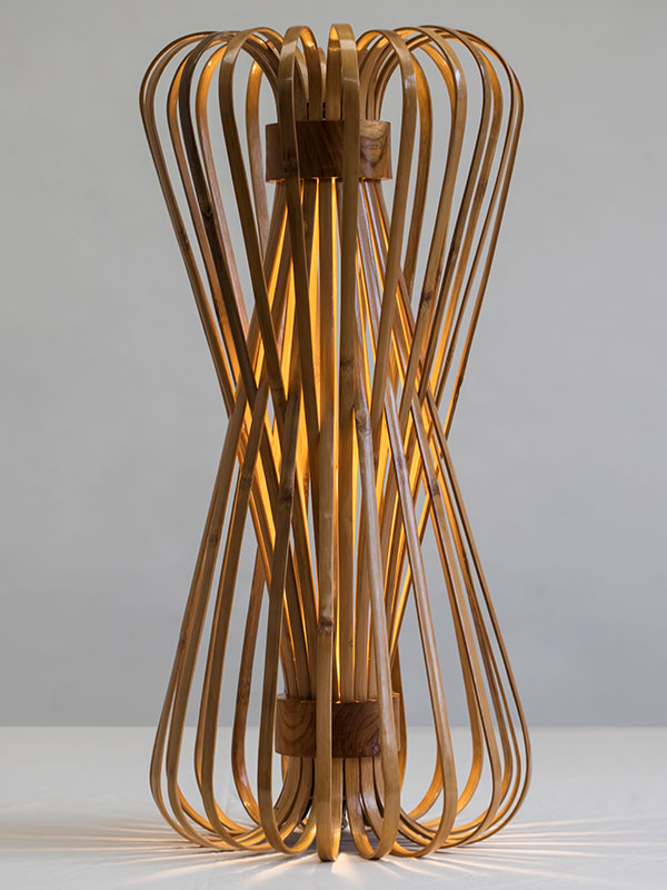 Infinity - Medium - Natural Lacquer ☙ Bamboo . Floor lamp - 10