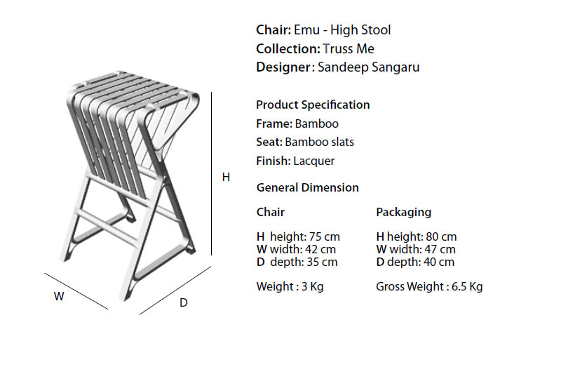 Truss Me ~ Emu high stool