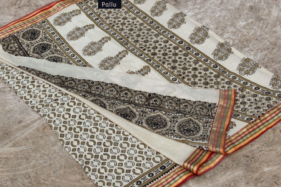 Ratnavali ✪  Cotton Ajrakh Saree  ✪ 1