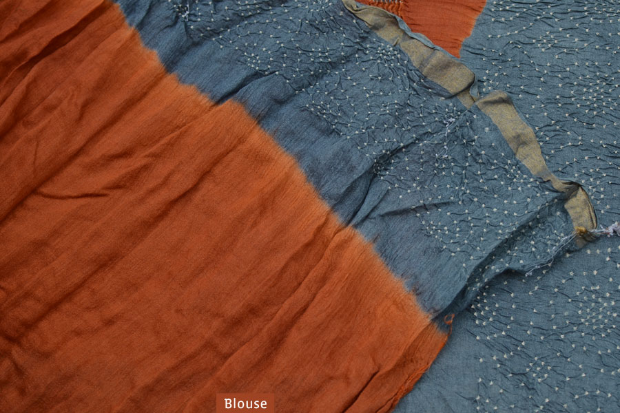Roha ★ Bandhani & Ajrakh ★ Tussar silk saree { N }
