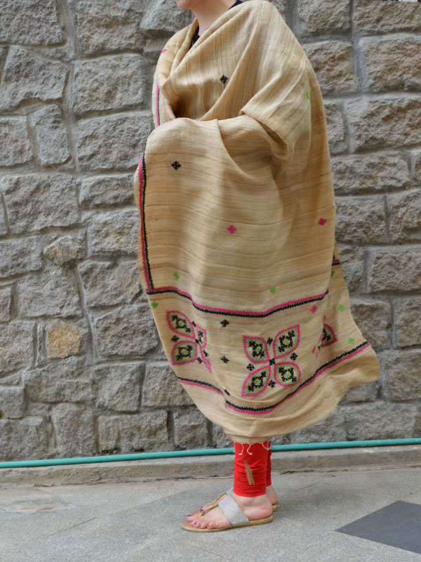 Kutch Embroidery Tussar Dupatta ~ G