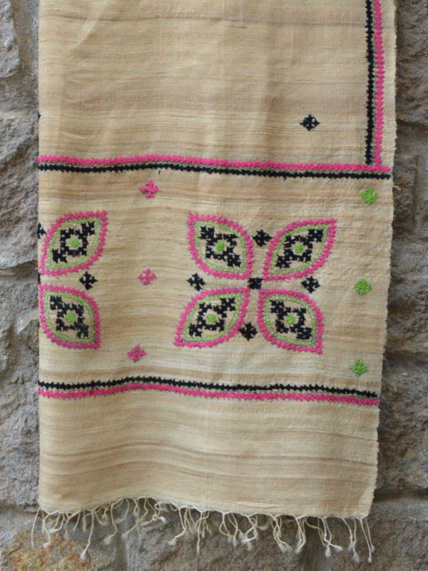 Kutch Embroidery Tussar Dupatta ~ G