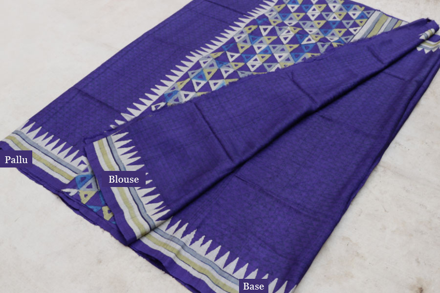 रितुपर्णा ⚘ Tussar Block Printed Saree { Q }