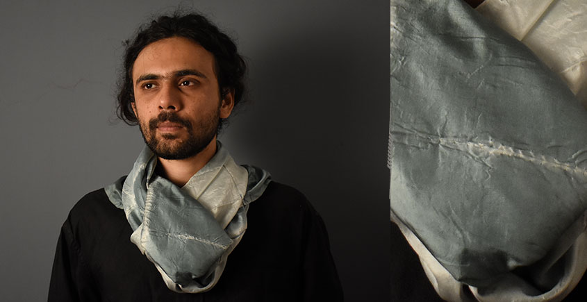 64 Square ♢ Clamp Dyed Tabby Silk Scarf ♢ 18