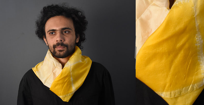 64 Square ♢ Clamp Dyed Tabby Silk Scarf ♢ 20