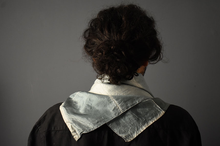 64 Square ♢ Clamp Dyed Tabby Silk Scarf ♢ 18