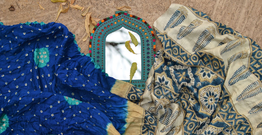 Ajrakh Hand Block Printed Modal Silk Saree at InduBindu | Saree, Silk sarees,  Blouse piece