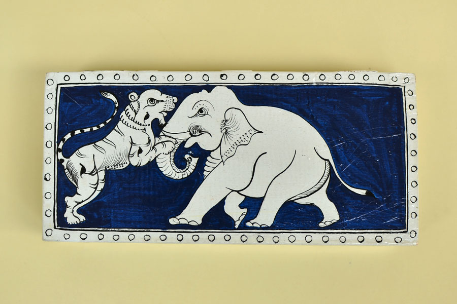 Wooden box ☀  Elephant ( Indigo )