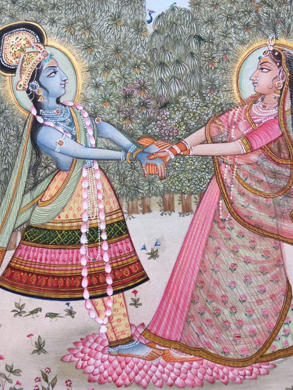 Miniature Painting ~ Rajasthan ~ Radha Krishna playin Raas