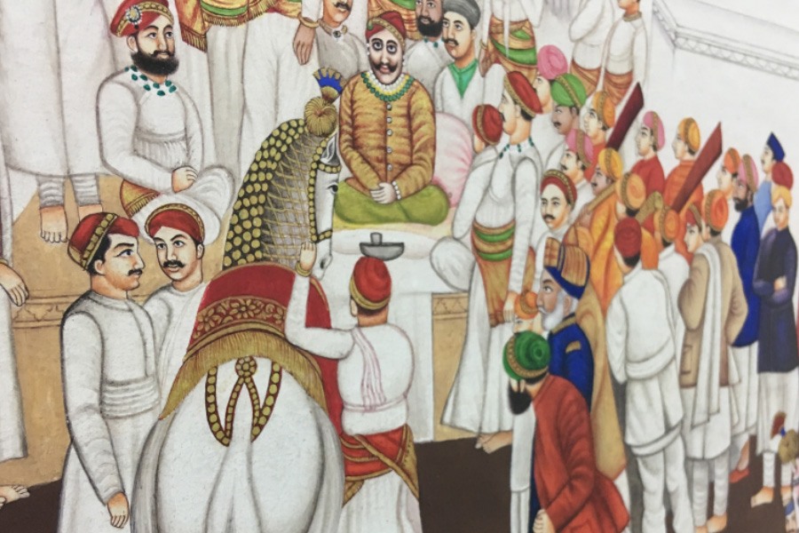 Miniature Painting ~ Rajasthan ~ Udaipur Palace Sabha